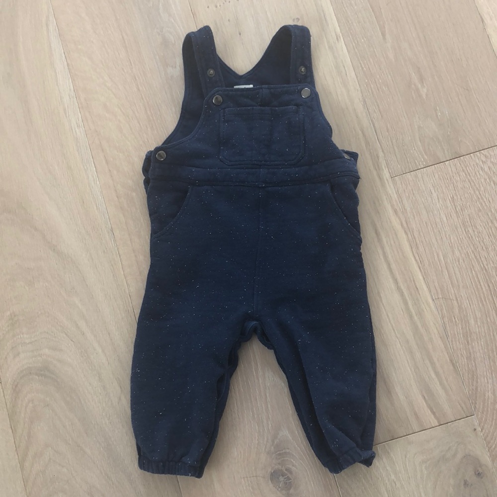 Hayley Navy Knit Baby Overall, 12-18 months